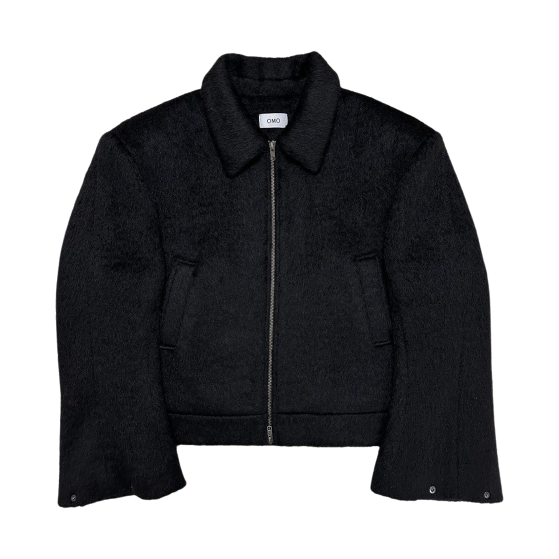 오엠오 플레어 커프스 모헤어 자켓 블랙(OMO Flared Cuffs Mohair Jacket Black)