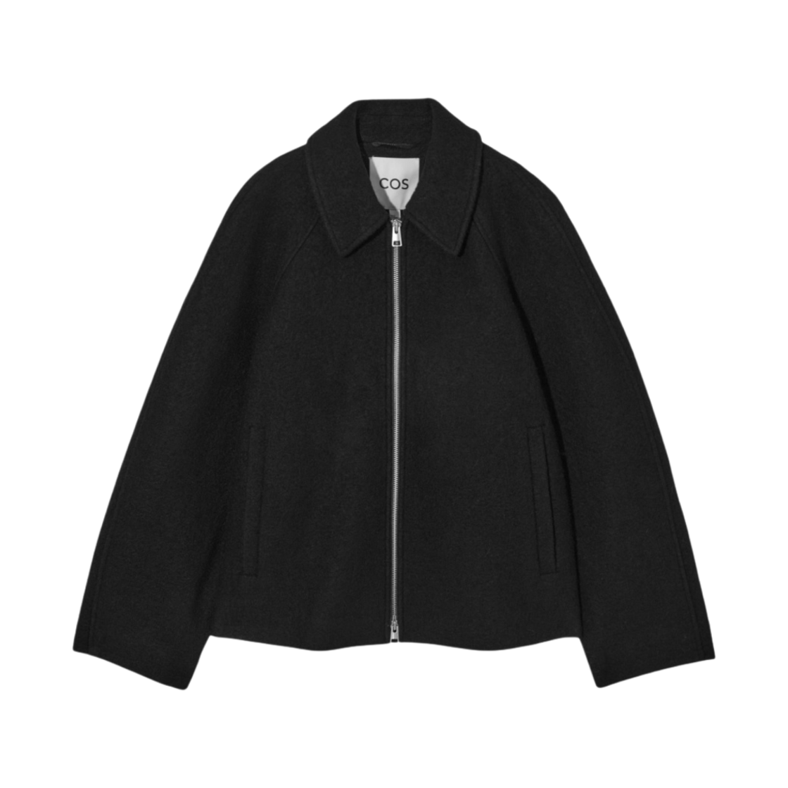 (W) 코스 오버사이즈 보일드 울 자켓 블랙((W) COS Oversized Boiled Wool Jacket Black)