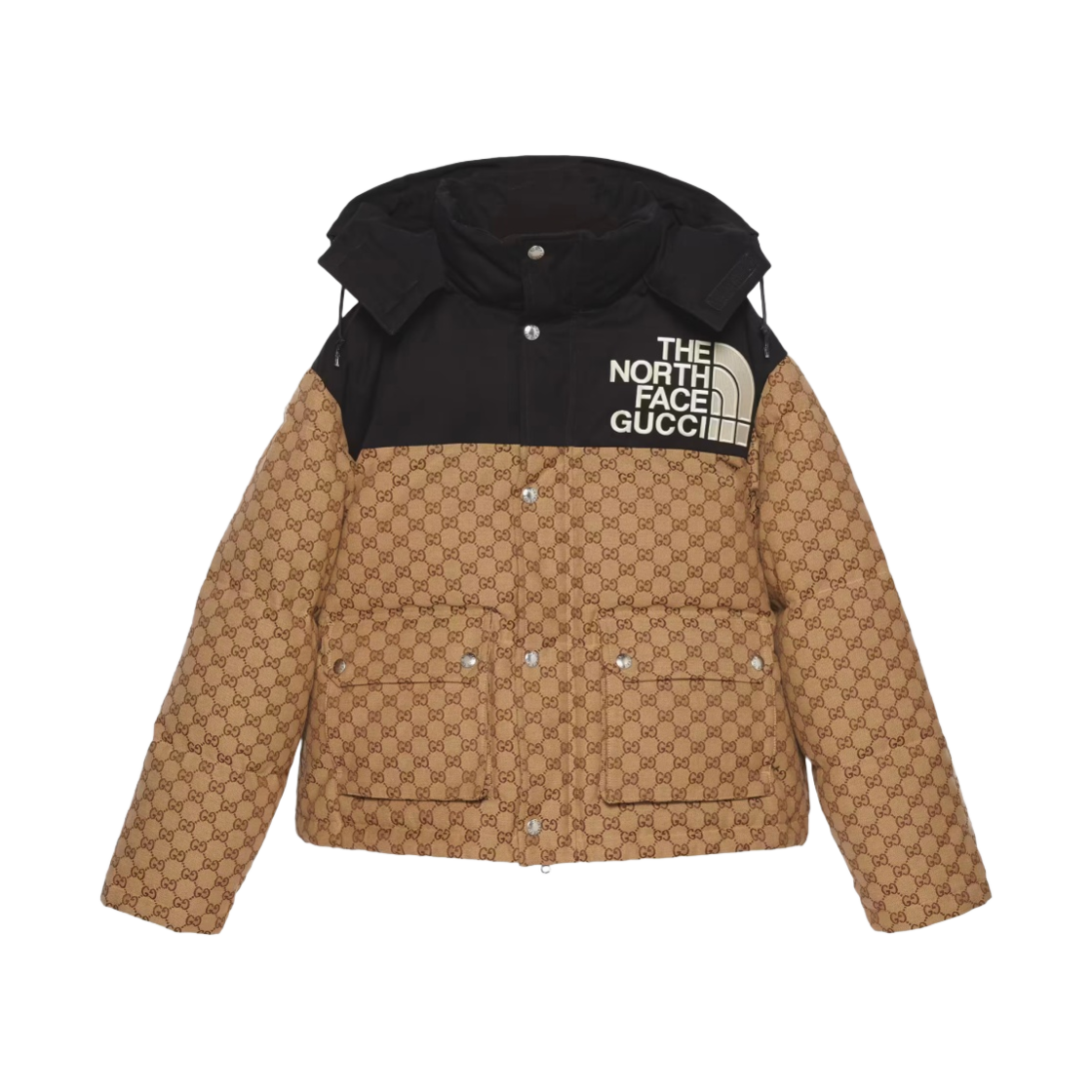 (W) 구찌 x 노스페이스 GG 패딩 자켓 베이지 에보니((W) Gucci x The North Face GG Padded Jacket Beige Ebony)
