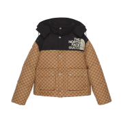 (W) Gucci x The North Face GG Padded Jacket Beige Ebony