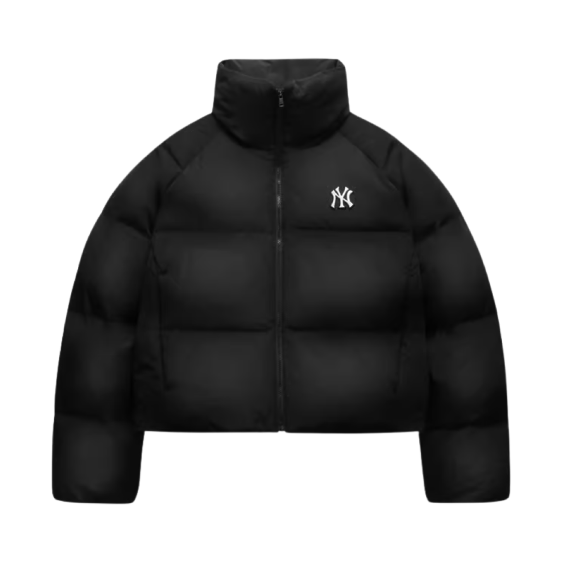 (W) MLB 크롭 커브 푸퍼 자켓 뉴욕 양키스 블랙((W) MLB Crop Curve Puffer Jacket New York Yankees Black)