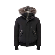 Mackage Dixon 2-In-1 Nordic Tech Down Bomber with Silver Fox Fur Black Silver