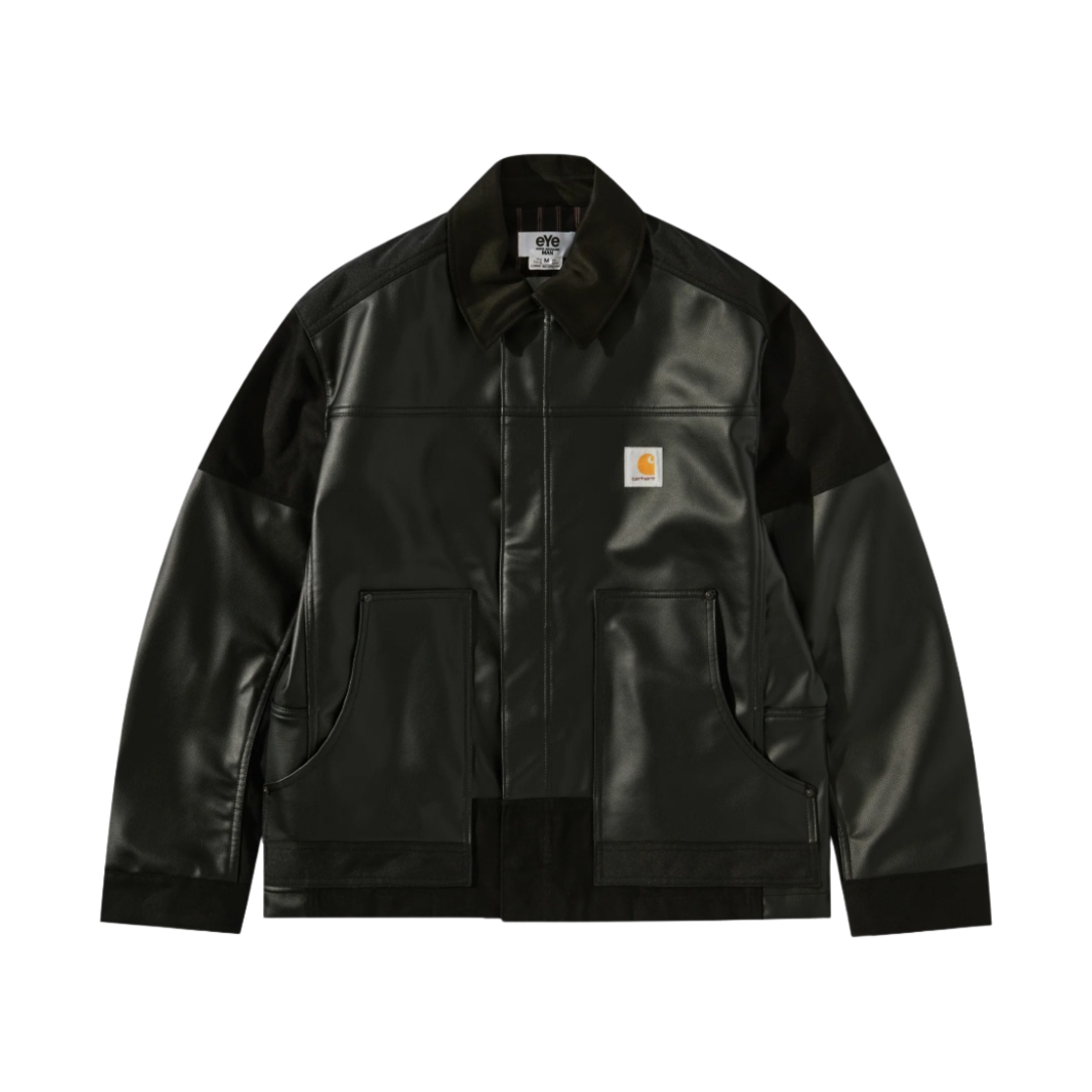 WM-J904-100 Junya Watanabe x Carhartt WIP Synthetic Leather Jacket Black