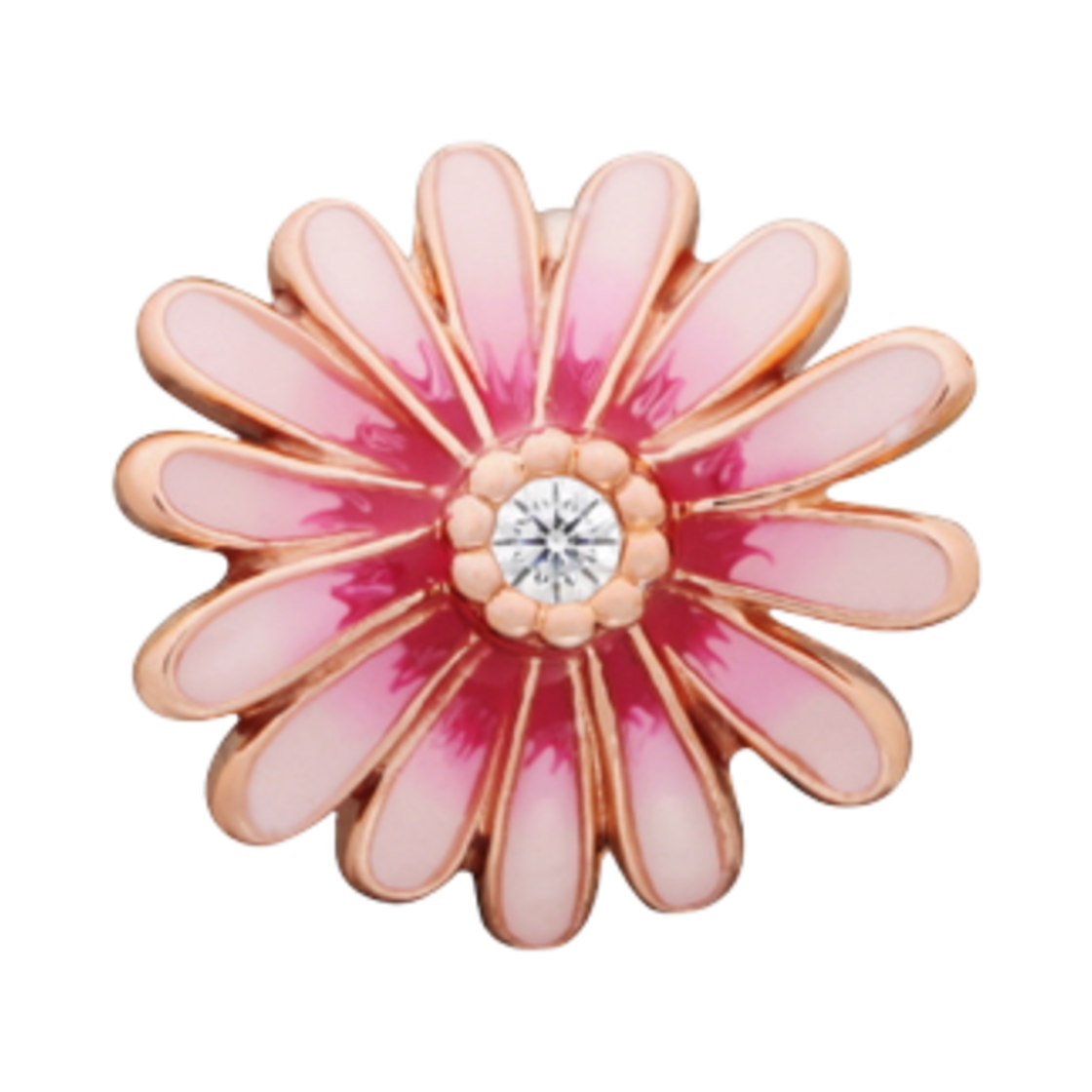 (W) 판도라 데이지 플라워 참 로즈 골드 플래팅 핑크((W) Pandora Daisy Flower Charm Rose Gold Plated Pink) - 1