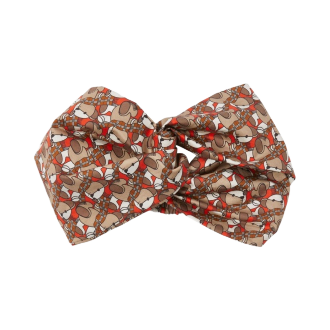 (키즈) 버버리 토마스 베어 프린트 헤어밴드 스칼렛 오렌지((Kids) Burberry Thomas Bear Print Hearband Scarlet Orange) - 1