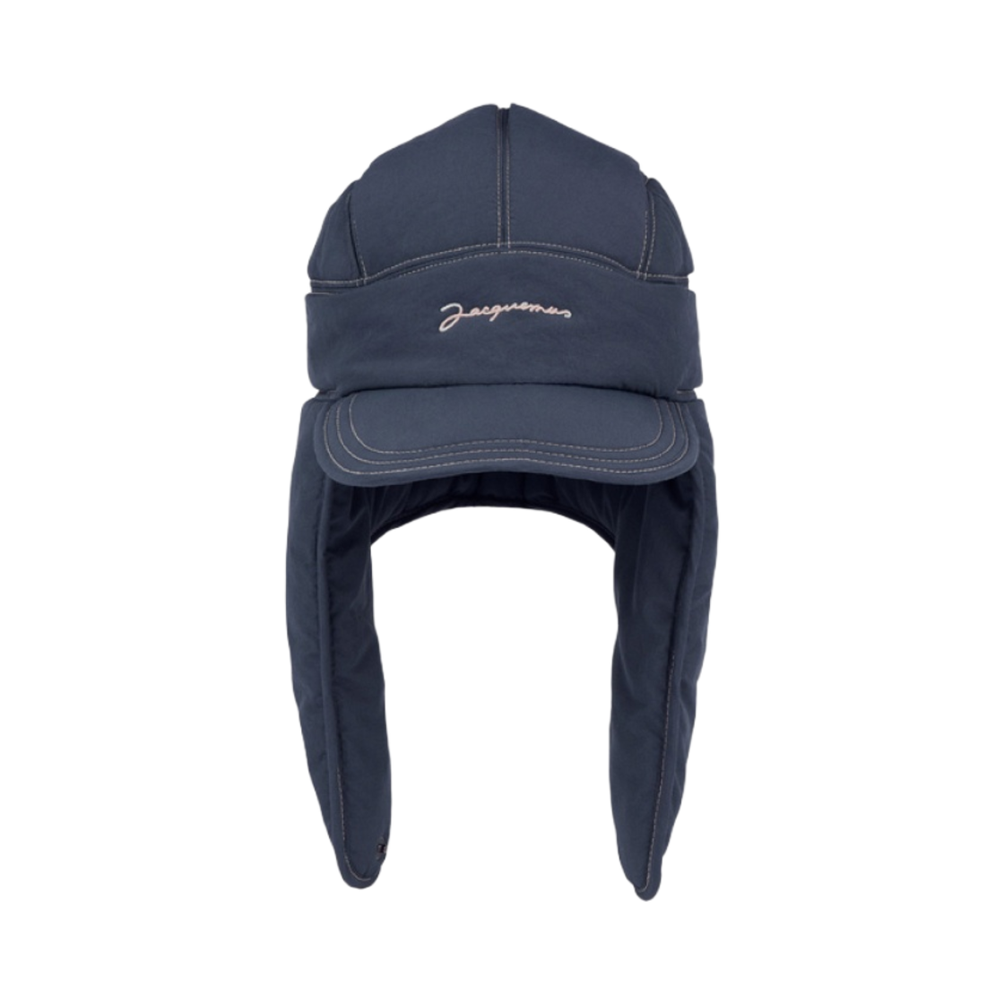 226AC410-1014-380 Jacquemus La Cagoule Bricciola Puffed Ear Flap Hat Navy