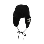 Chanel Hat Shearling Lambskin Black