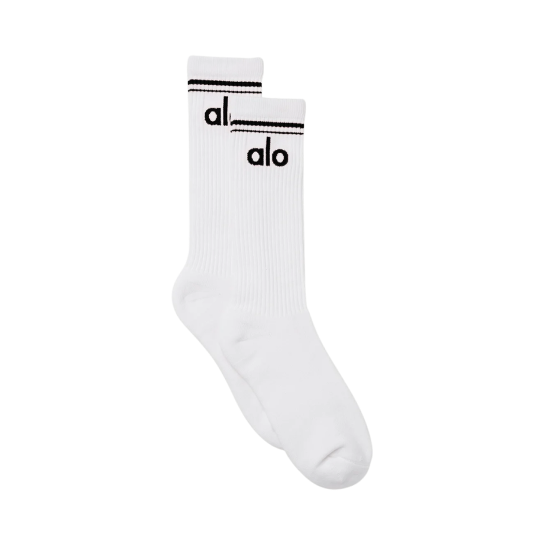A0357U Alo Yoga Throwback Socks White Black
