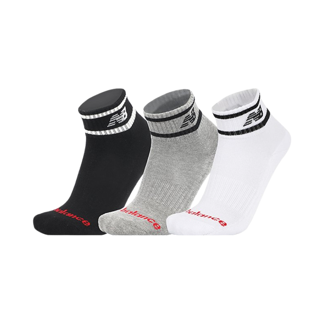 뉴발란스 앵클 삭스 멀티컬러 (3개입)(New Balance Ankle Socks Multicolor (3 Pack))