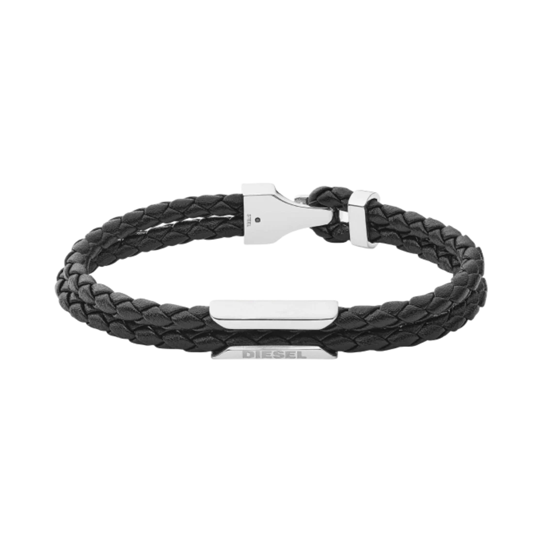 Diesel Diesel Dx1247040 Black Leather Stackable Bracelet Black · ONE SIZE