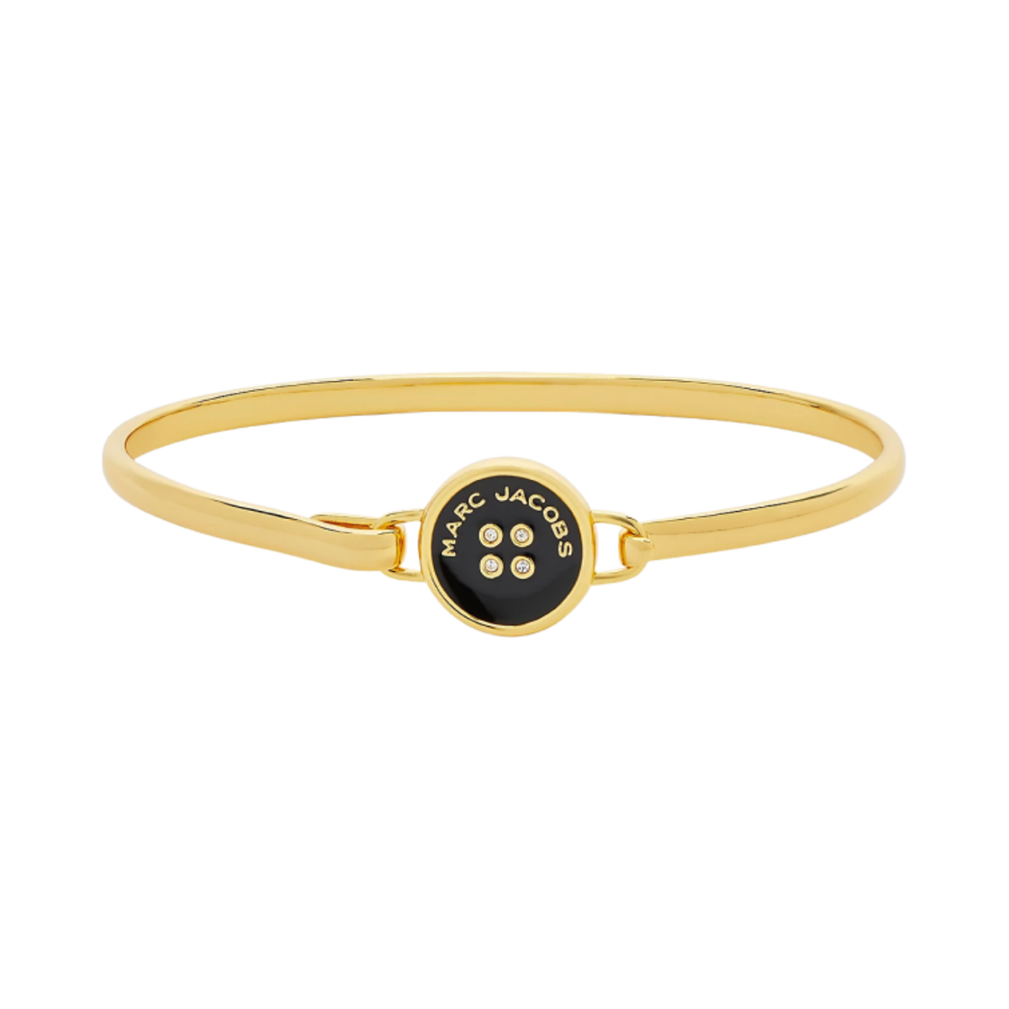 2R4JBR001J34-972 (W) Marc Jacobs The Button Hinge Bracelet Gold Black