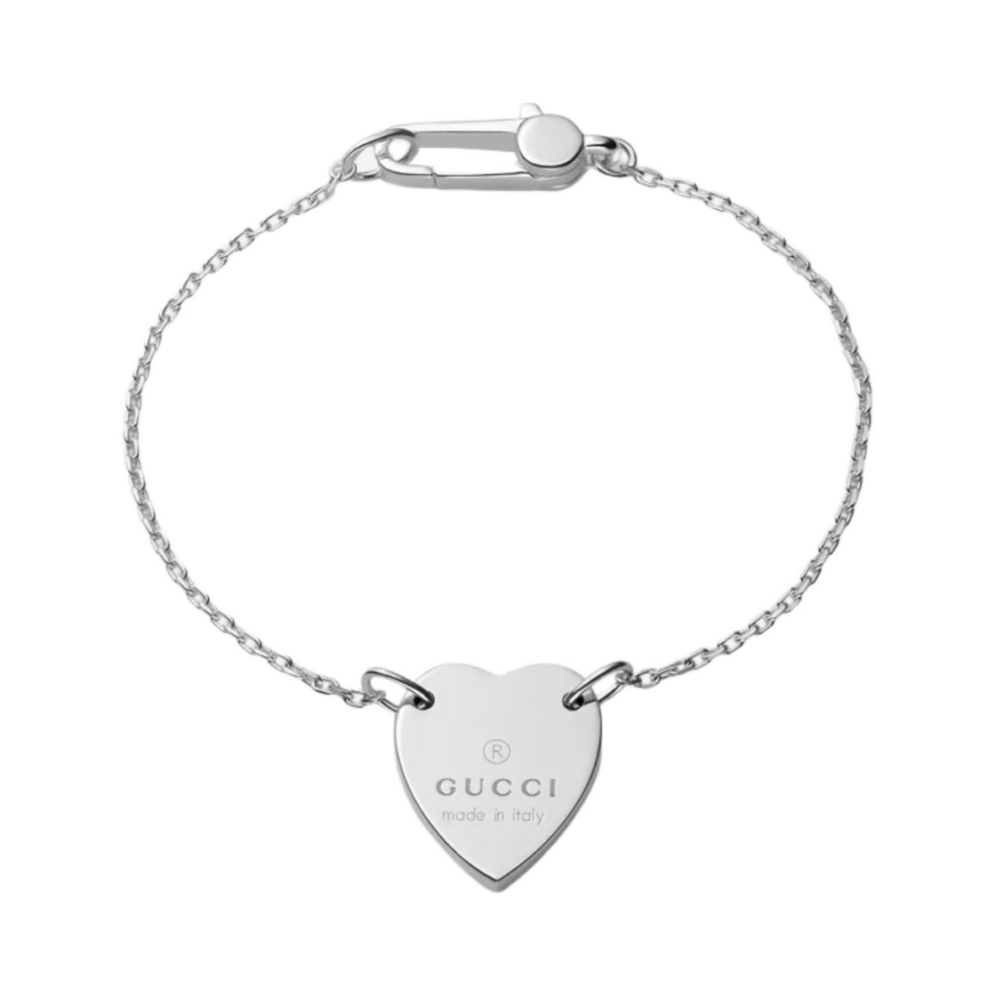 구찌 트레이드마크 브레이슬릿 하트 펜던트 실버(Gucci Trademark Bracelet With Heart Pendant Silver)