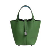 Hermes Picotin Lock 18 Eclat bag Clemence Swift & Palladium Vert Yucca Celeste