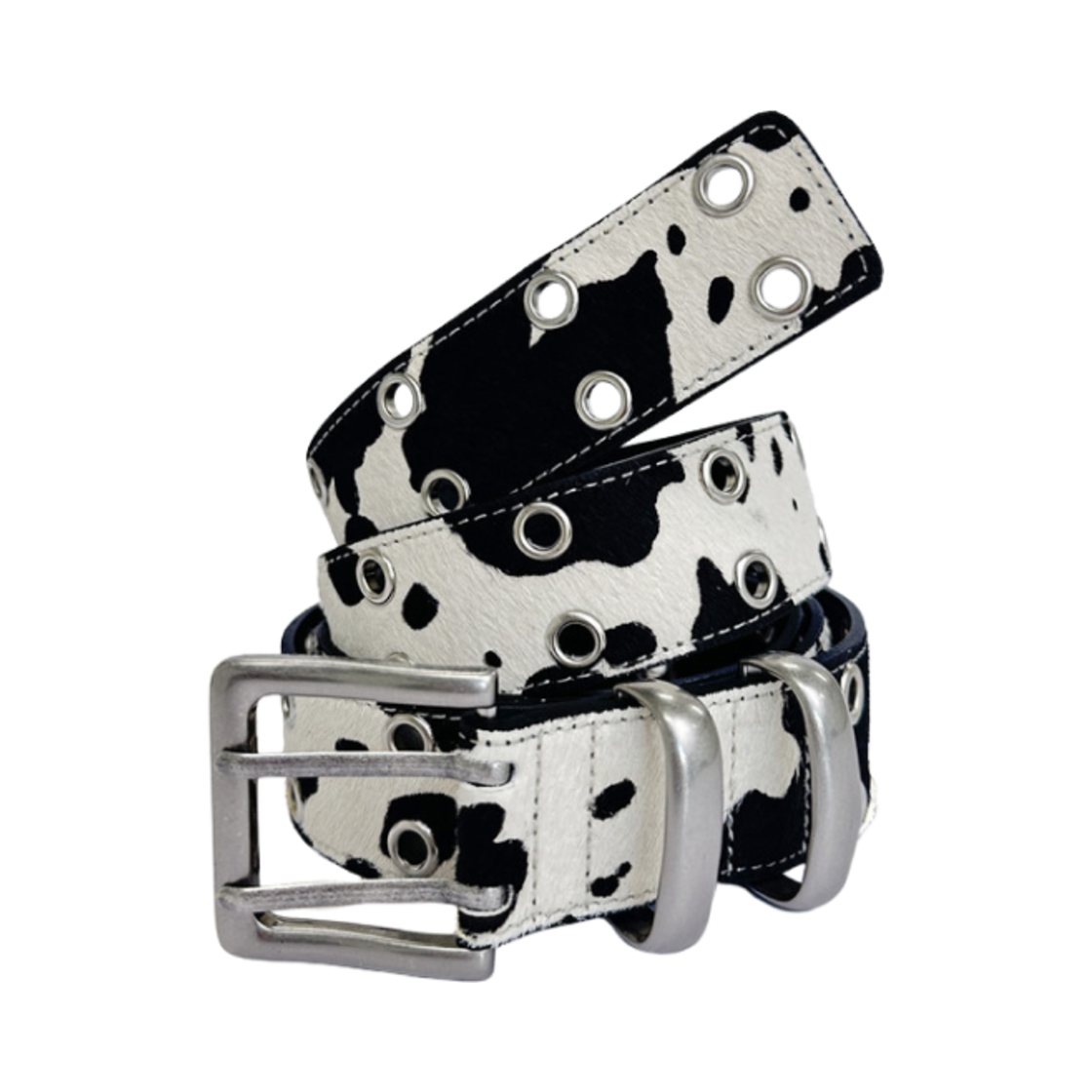 카미엔 x MJD 더블 홀 벨트 오레오 카프 헤어(Kamien x MJD Double Hole Belt Oreo Calf Hair)