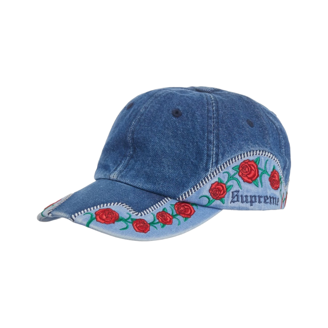 슈프림 로즈 6-패널 캡 워시드 블루 - 23SS(Supreme Roses 6-Panel Washed Blue - 23SS) - 1