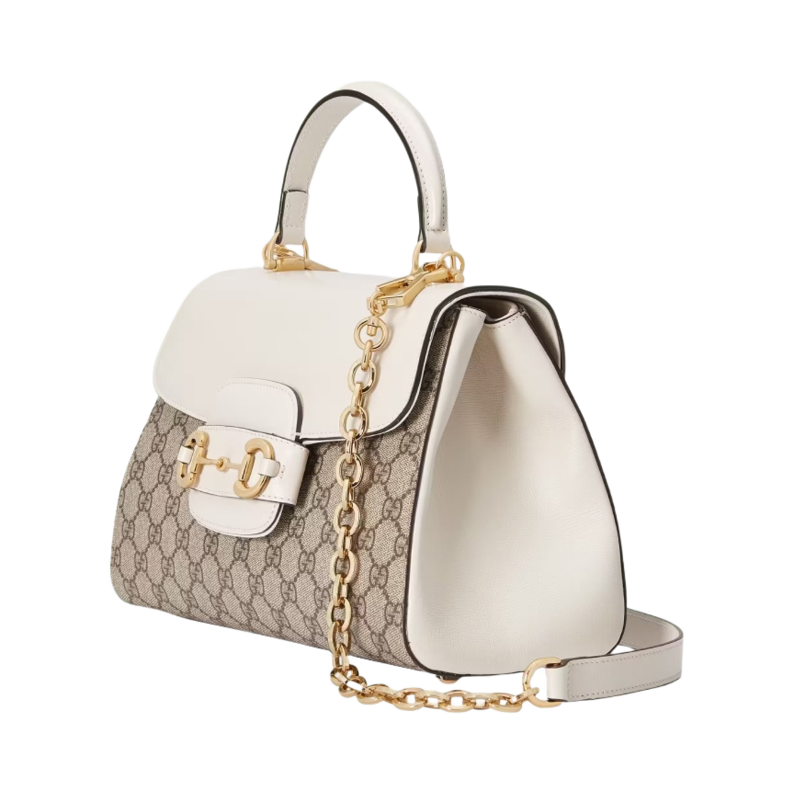 구찌 홀스빗 1955 미디움 핸들백 화이트 베이지 에보니 - 한국 한정(Gucci Horsebit 1955 Medium Handle Bag White Beige Ebony - Korea Exclusive) - 2
