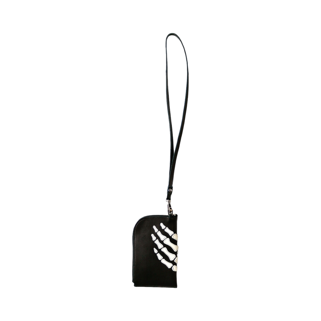 캐피탈 떰즈 업 본 핸드 집 넥 백 블랙(Kapital Thumbs Up Bone Hand Zip Neck Bag Black)