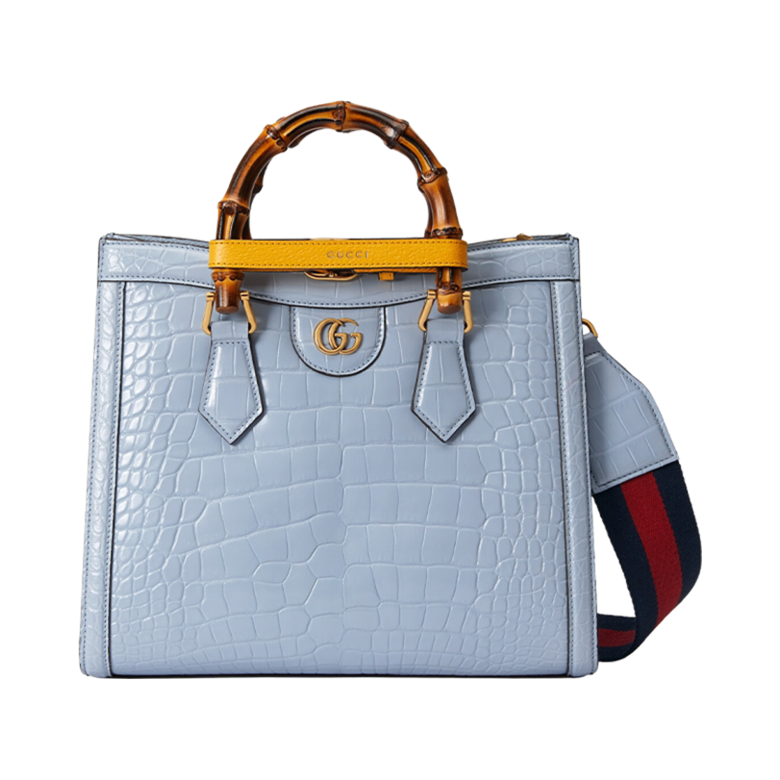 구찌 다이애나 스몰 크로커다일 토트백 라이트 블루(Gucci Diana Small Crocodile Tote Bag Light Blue) - 1