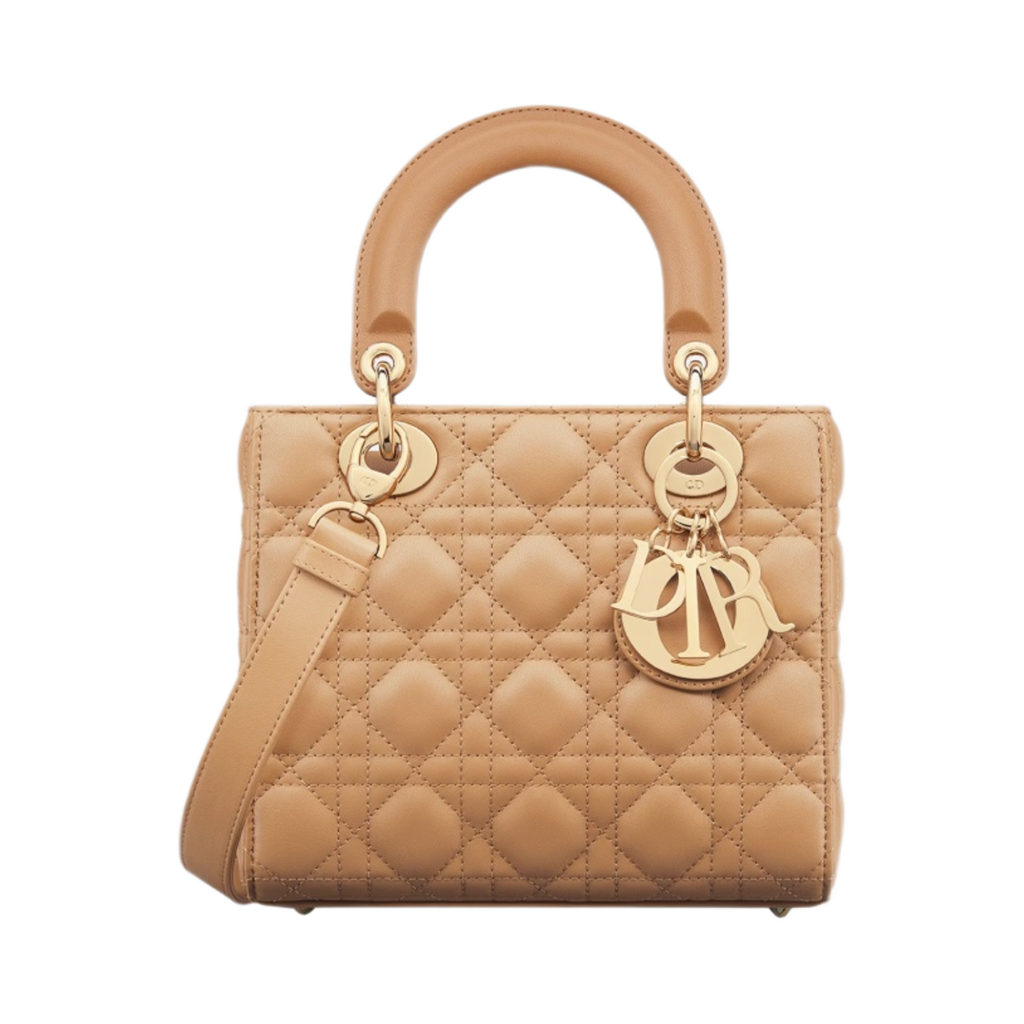 디올 스몰 레이디 백 까나쥬 램스킨 미디움 탄(Dior Small Lady Bag Cannage Lambskin Medium Tan) - 1
