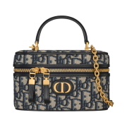 Dior 30 Montaigne Mini Vanity Case Oblique Jacquard Blue