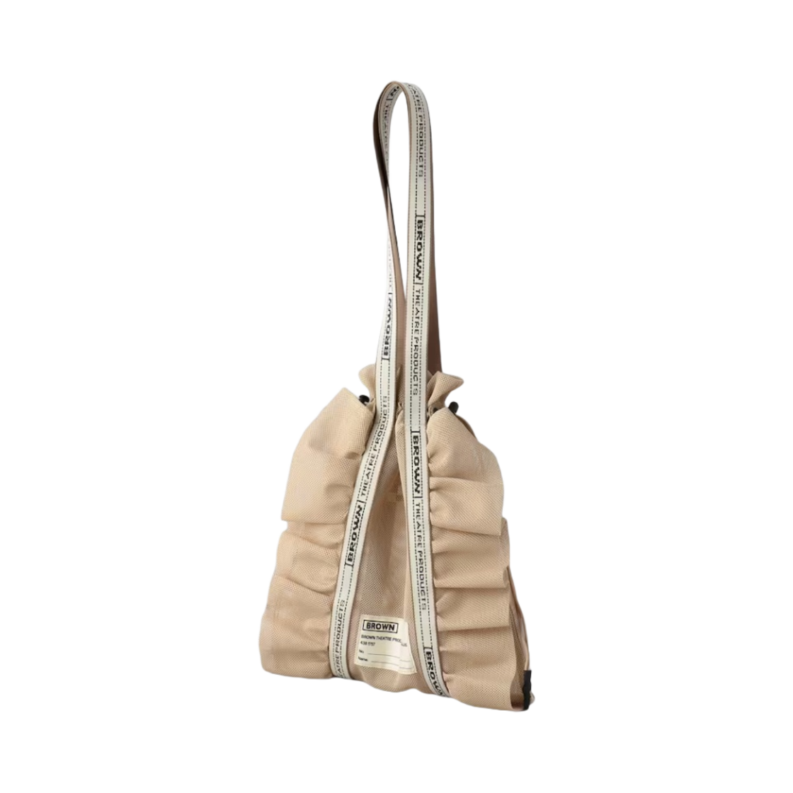 BL231046 Freak's Store Custom Mesh Frill Shoe Bag Natural