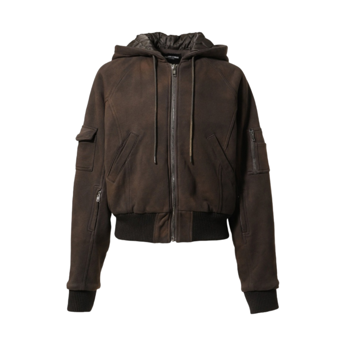 - No/Faith Studios Cotton Hoodie Used Bomber Brown