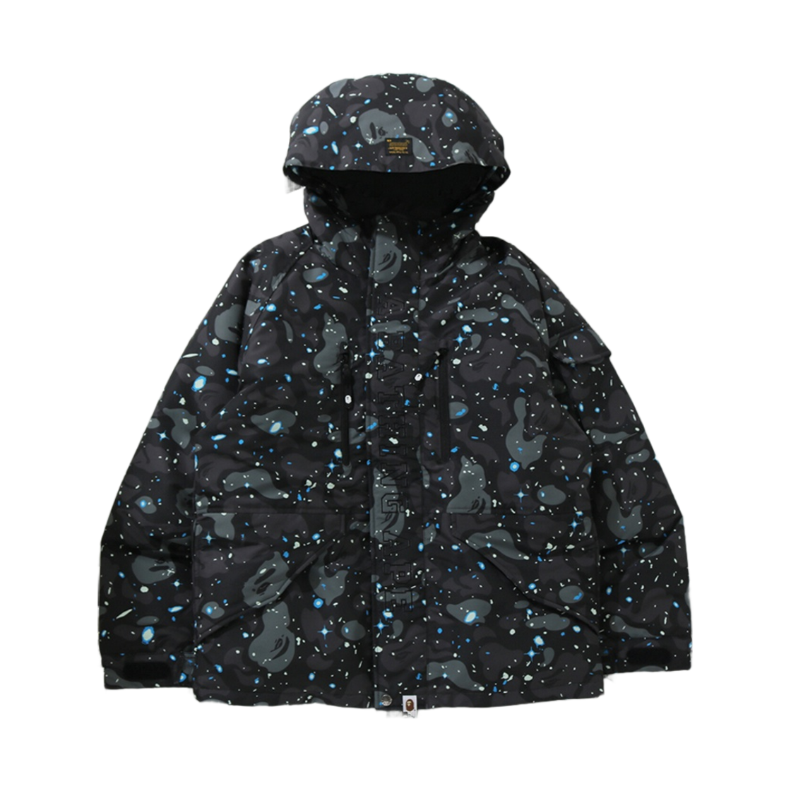 0ZXDNM141005H BAPE Space Camo Military Loose Fit Hoodie Down Jacket Black