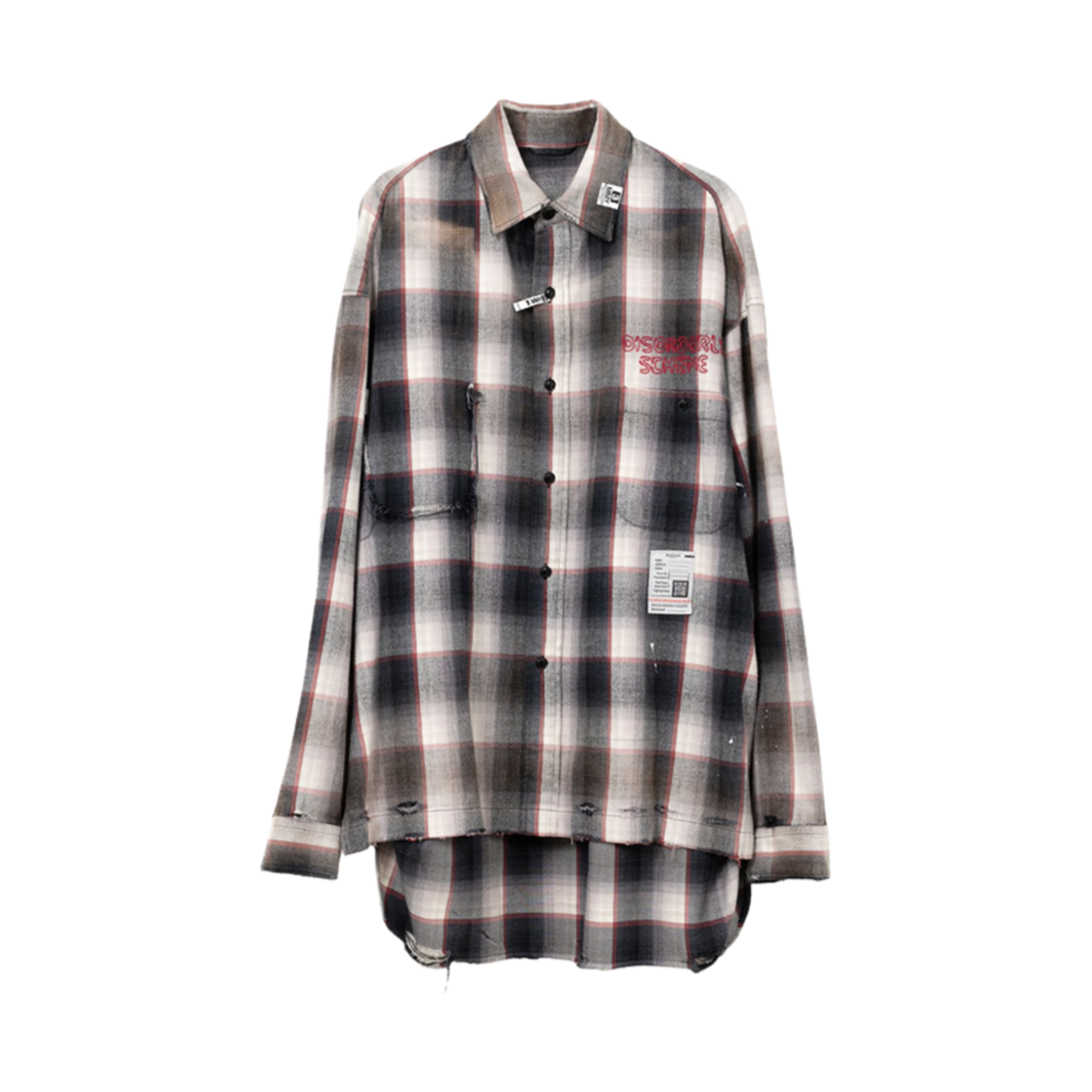 J14SH181-GRAY Mihara Yasuhiro Vintage Like Check Shirt Gray