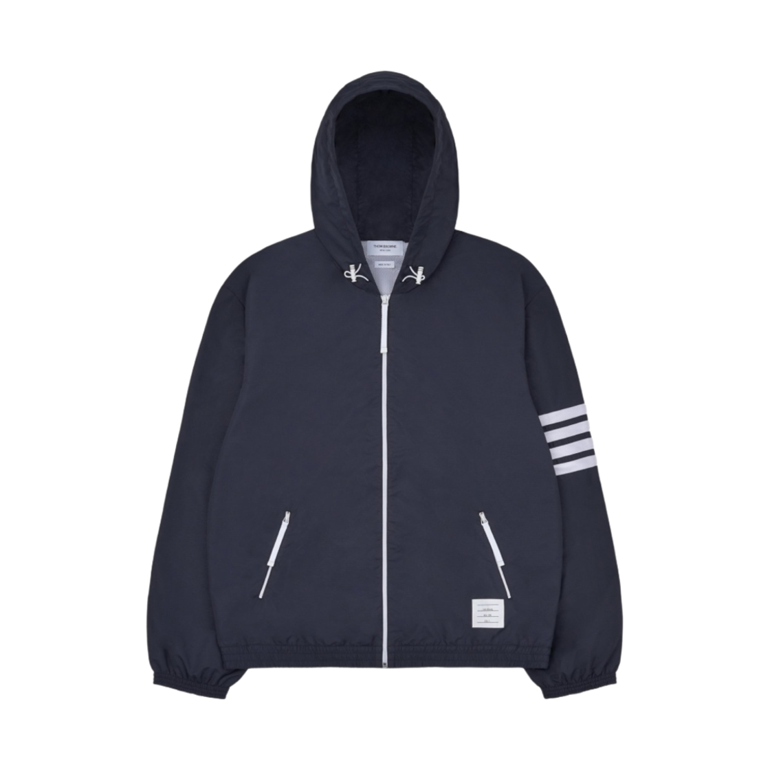 MJT309A-07863-415 Thom Browne Ripstop Mesh 4-Bar Hooded Jacket Navy