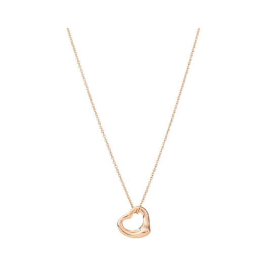 Tiffany & Co. Elsa Peretti Open Heart Pendant 11mm Rose Gold