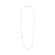 Gucci Interlocking G Necklace With Multicolor Enamel Silver Aged Finish