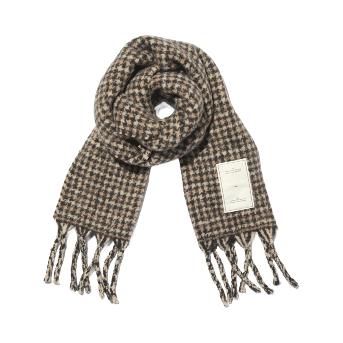356238-36 GU x Rokh Hairy Check Stole Brown