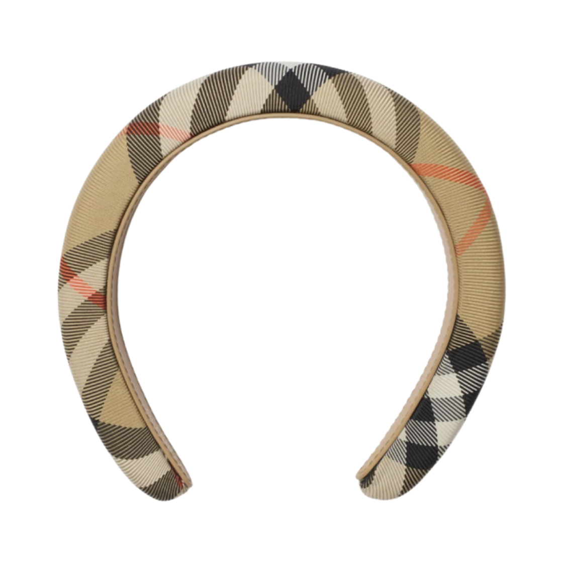 8100163 (Kids) Burberry Check Nylon Hairband Sand