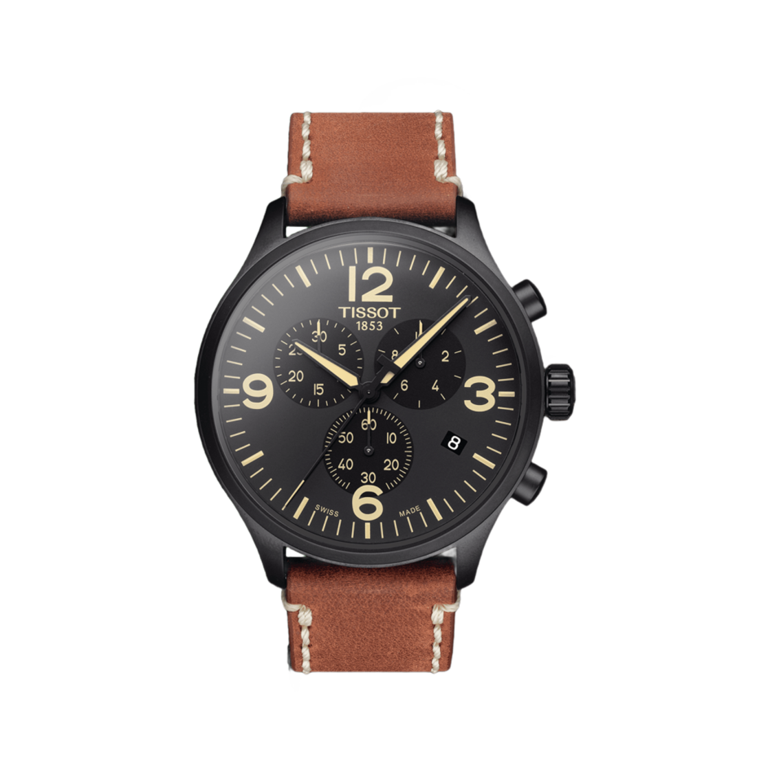 티쏘 크로노 XL 45mm 레더 베이지 블랙(Tissot Chrono XL 45mm Leather Beige Black) - 1