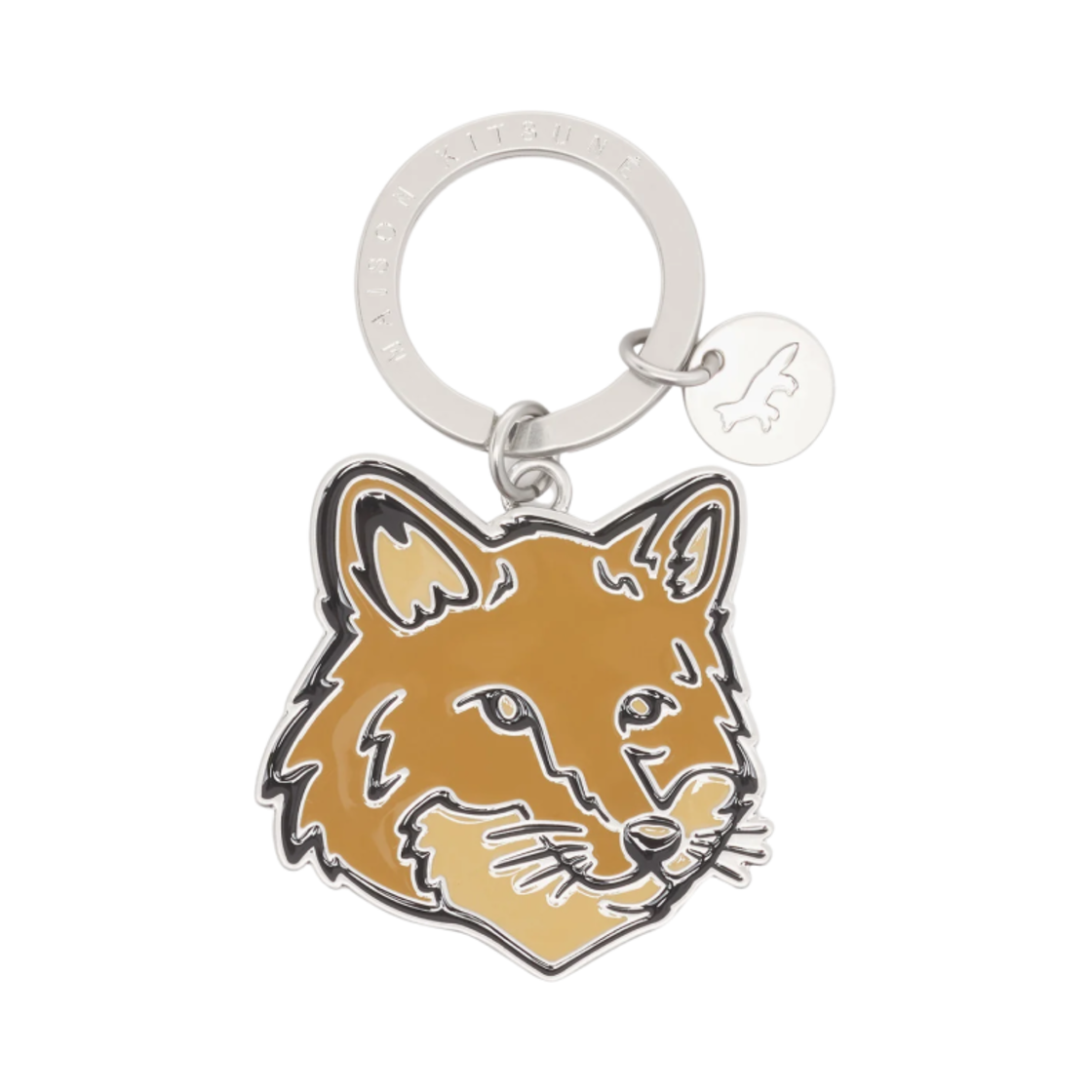 MM06904AM1002-P245 Maison Kitsune Bold Fox Head Keyring Chino Beige
