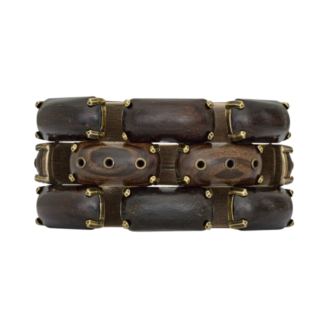 (W) 생로랑 브레이슬릿 밤부 우드 메탈 다크 에스프레소 브론즈((W) Saint Laurent Bracelet in Bamboo Wood and Metal Dark Espresso and Bronze) - 1