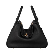 Hermes Lindy 30 Bag Clemence & Gold Noir