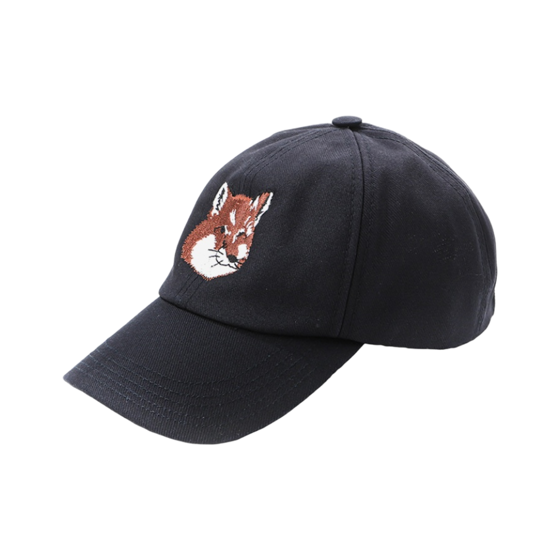 메종 키츠네 라지 폭스 헤드 자수 6P 캡 네이비 - 21FW(Maison Kitsune Large Fox Head Embroidered 6P Cap Navy - 21FW)