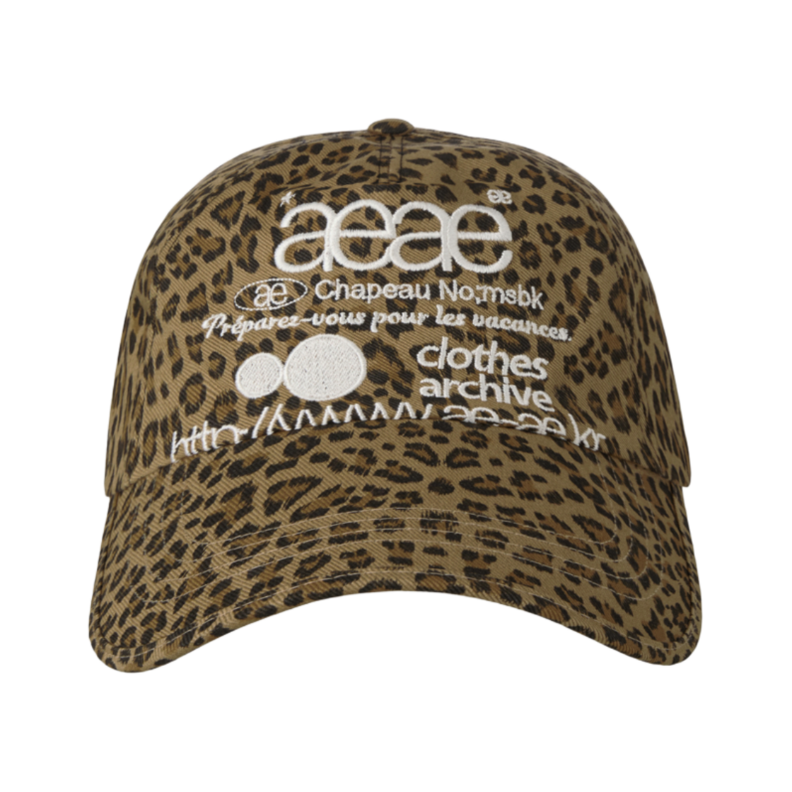 에이에이 웹 로고 레오파드 캡 머스타드(Aeae Web Logo Leopard Cap Mustard)