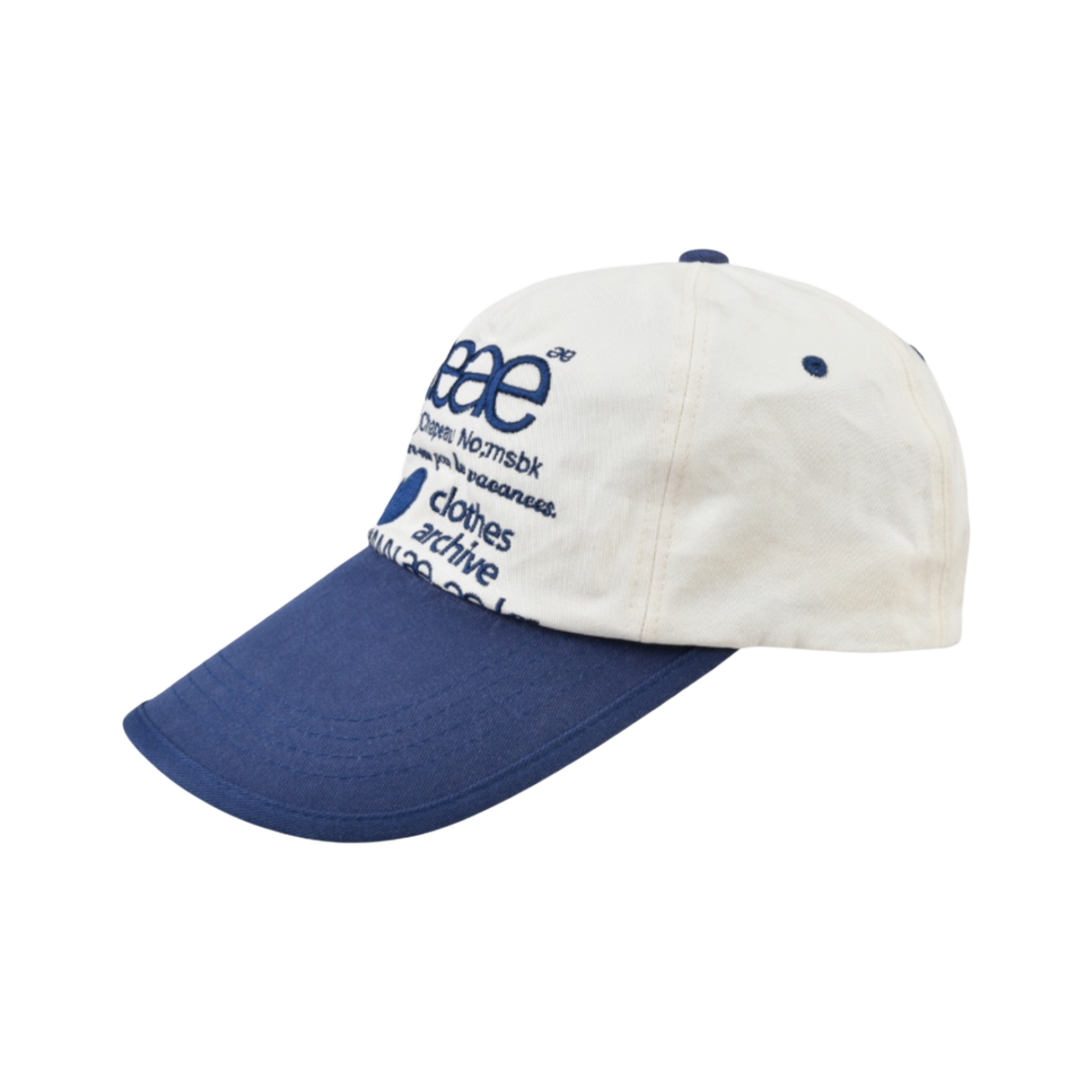 에이에이 웹 로고 투 톤 볼캡 화이트 블루(Aeae Web Logo Two Tone Ball Cap White Blue) - 2