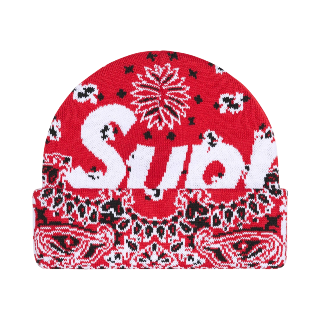슈프림 빅 로고 비니 레드 반다나 - 24FW(Supreme Big Logo Beanie Red Bandana - 24FW)