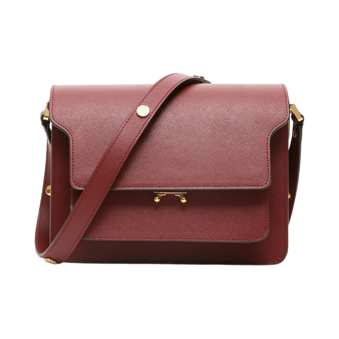 SBMPN09NO1-LV520-ZR82N Marni Saffiano Medium Trunk Bag Ruby