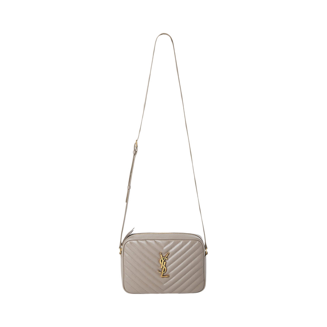 761554-DV707-2826 Saint Laurent Lou Camera Bag In Quilted Leather Greyish Brown