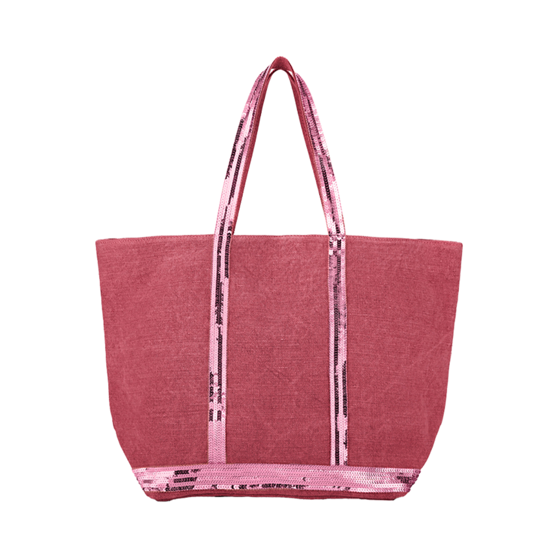 0PVE31-V40315-333 Vanessa Bruno Linen L Cabas Tote Garnet