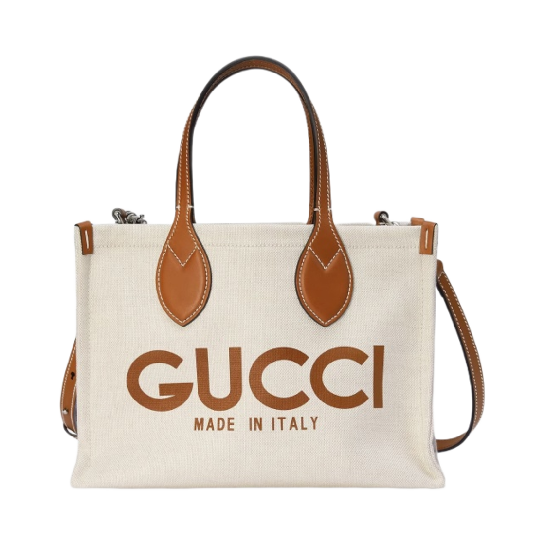 772144-FACUL-8451 Gucci Mini Tote Bag with Gucci Print Beige Light Brown
