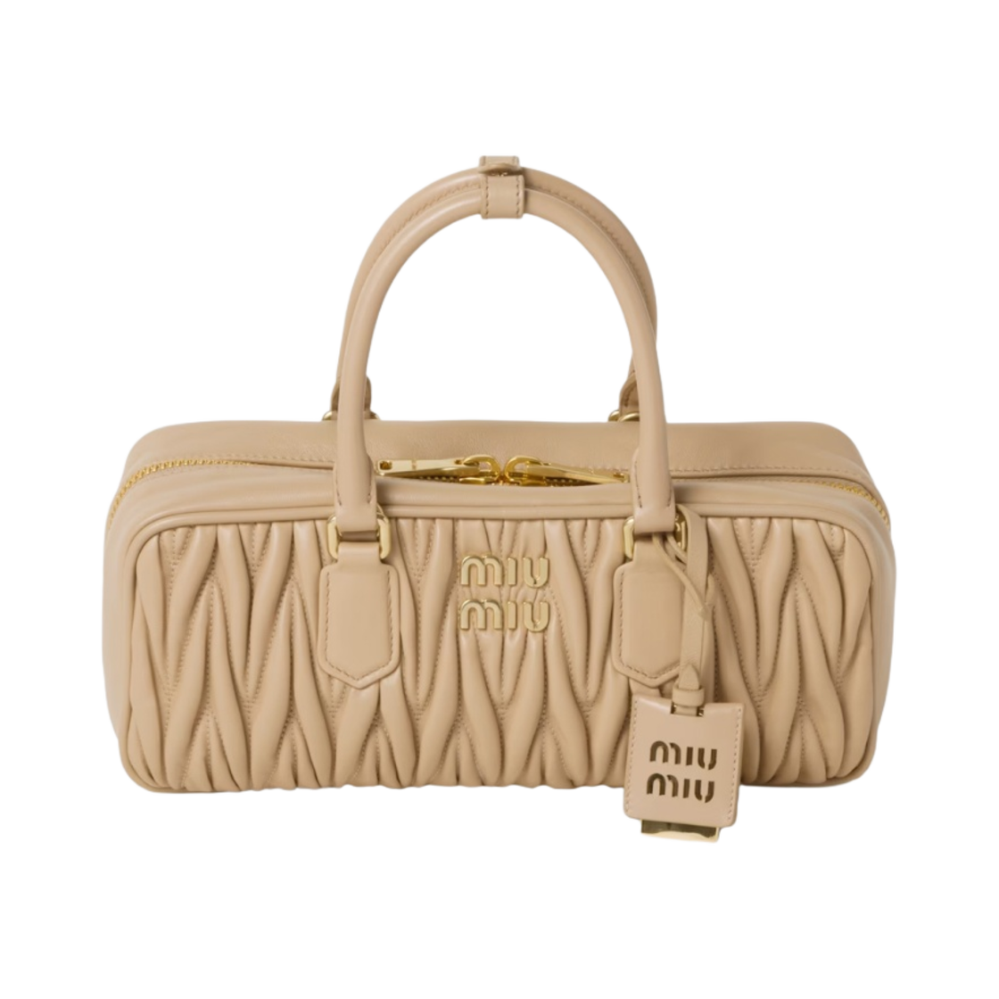 미우 미우 아르카디아 마테라쎄 나파 레더 백 샌드 베이지(Miu Miu Arcadie Matelasse Nappa Leather Bag Sand Beige) - 1