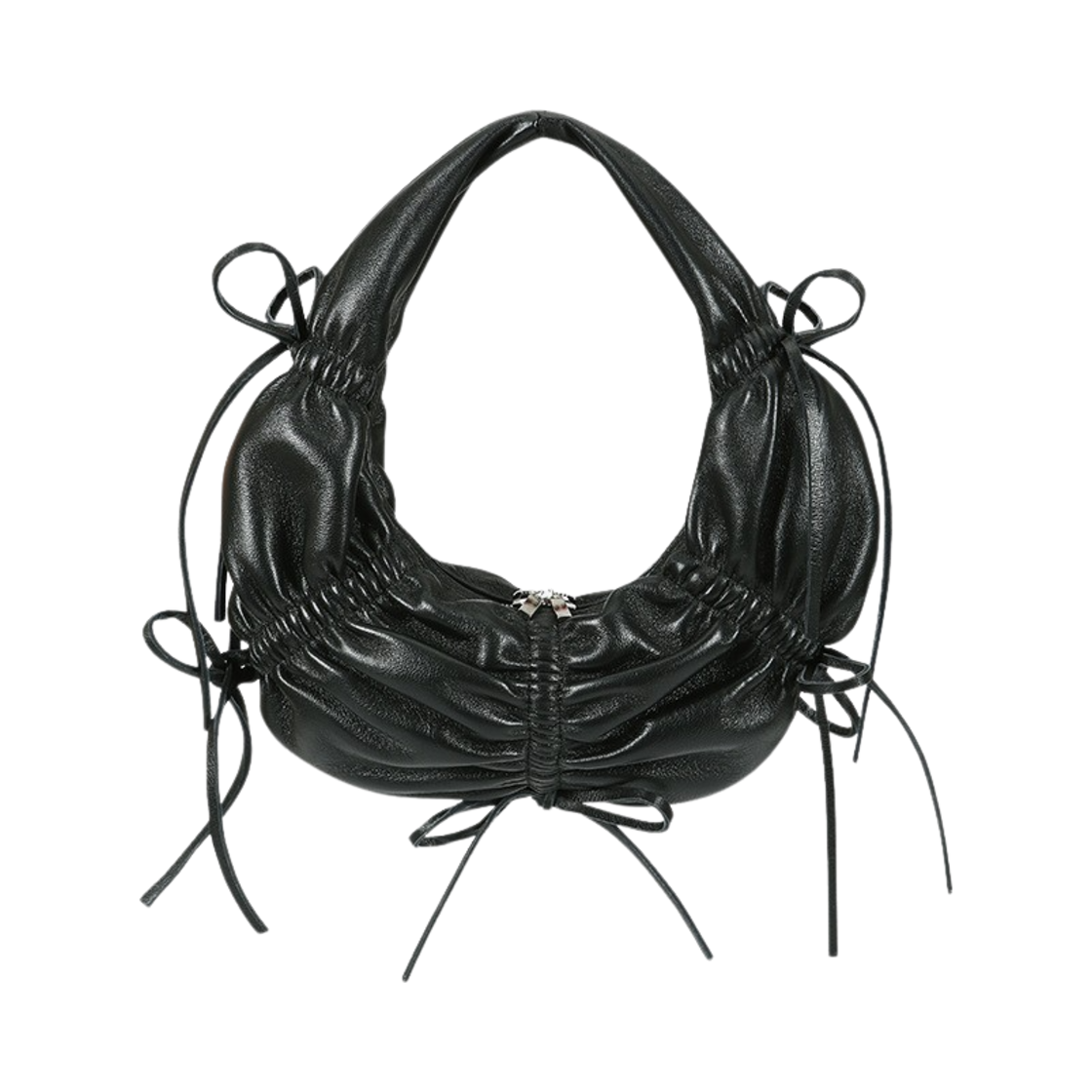 aaa400w(BLACK) ADSB Andersson Bell Small Dumpling Leather Bag Black