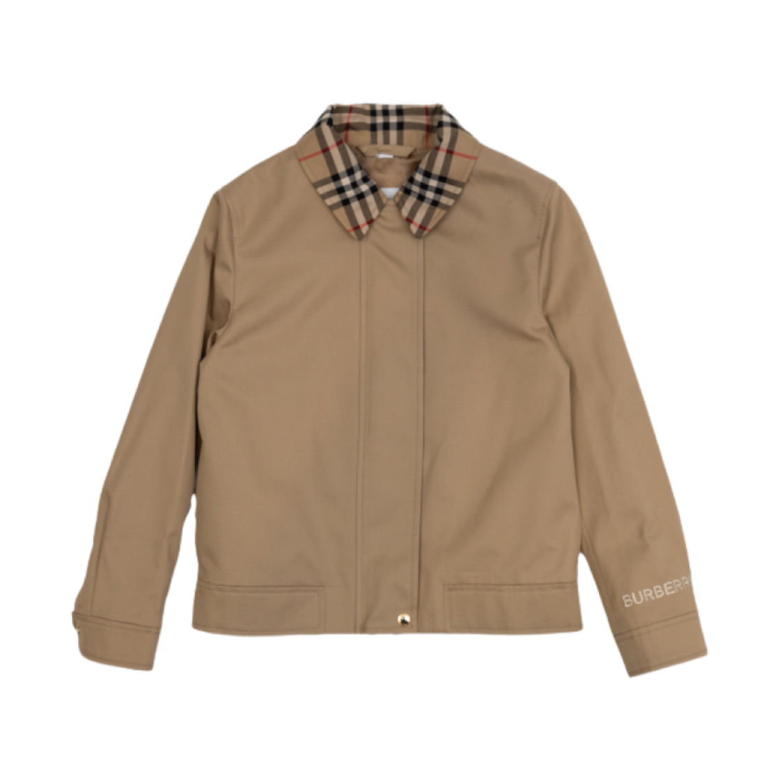 8069444 (Kids) Burberry Gabardine Harrington Jacket Archive Beige