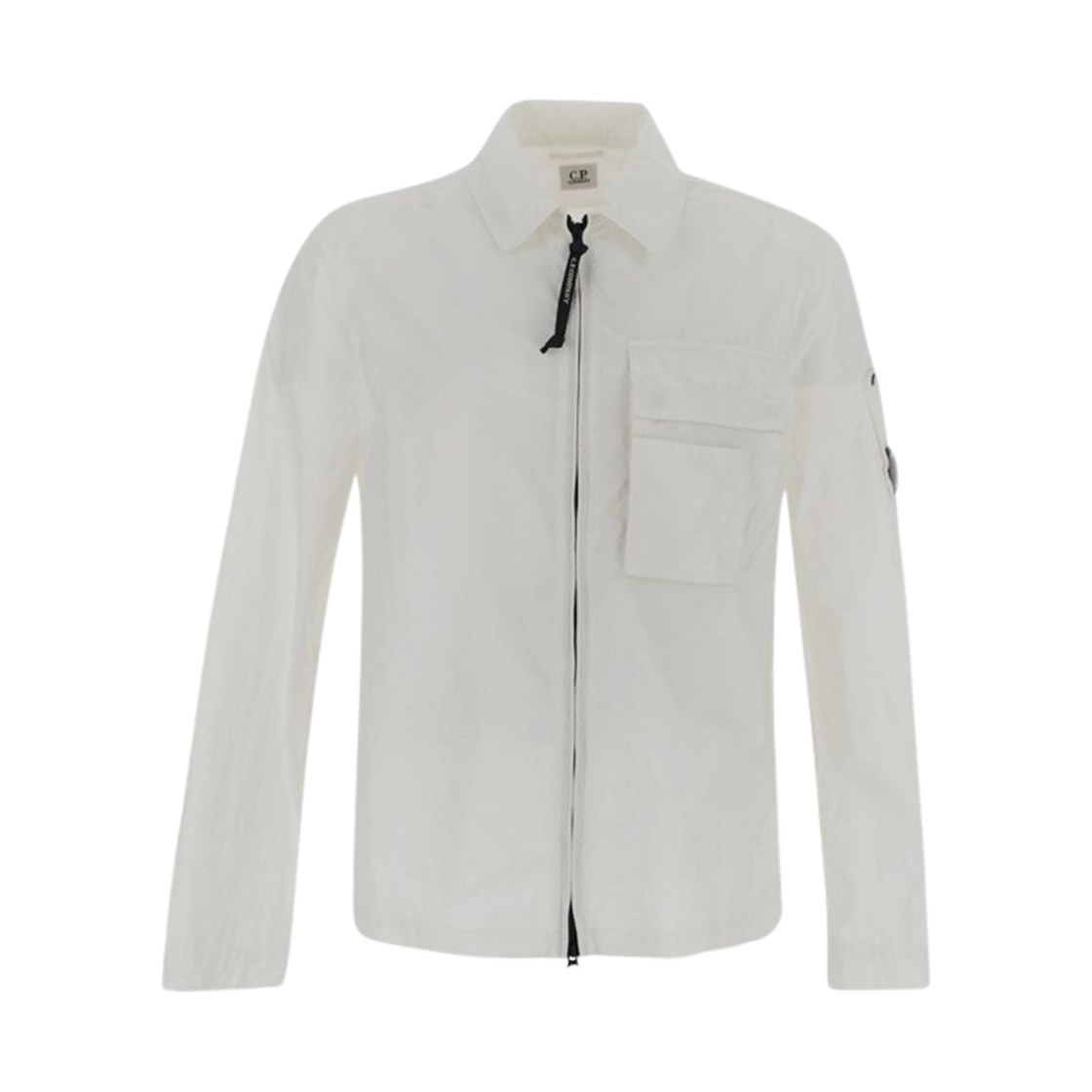 14CMOS101A005991G103 C.P. Company Flatt Nylon Zipped Shirt Gauze White - 23SS