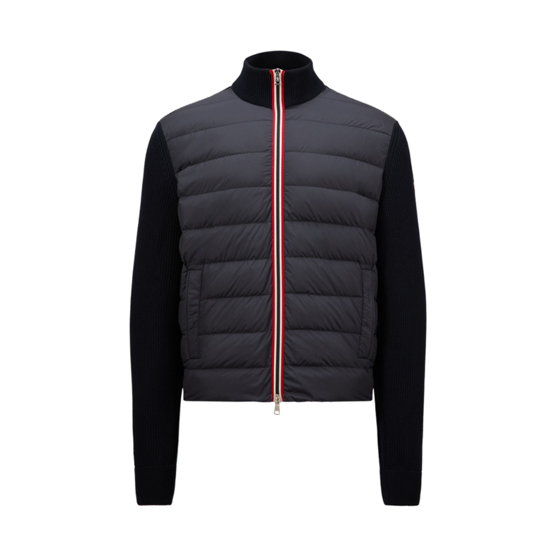 K1-091-9B00006-M1367-779 Moncler Padded Wool Zip-Up Cardigan Navy Blue - 25SS